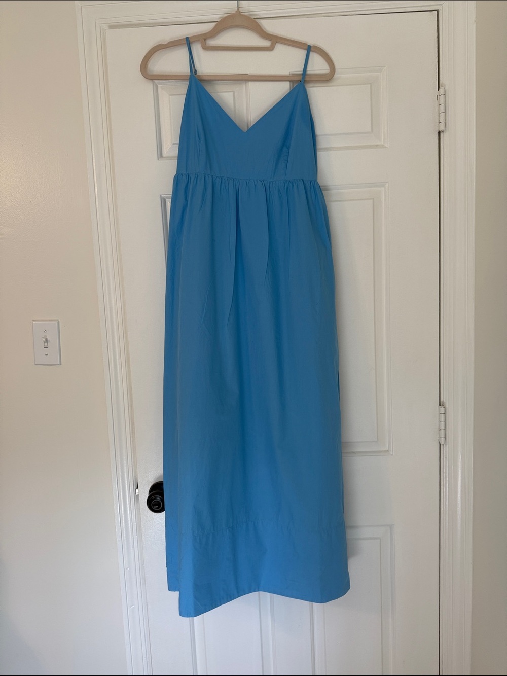 Quince Sky Blue Spaghetti-Strap Maxi Dress